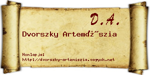 Dvorszky Artemíszia névjegykártya